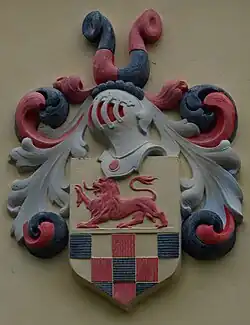 Wappenstein der Familie von Cornberg am Jagdschloss in Richelsdorf