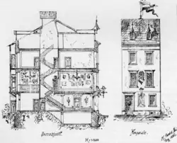 Bauskizze des Corpshauses in der Bürgerstrasse
