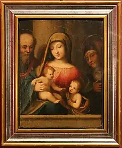 Antonio da Correggio, Heilige Familie mit den Heiligen Elisabeth und Johannes.