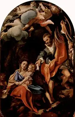 Madonna della Scodella (Szene: Ruhe auf der Flucht nach Ägypten) von Correggio ca. 1525–1530.
