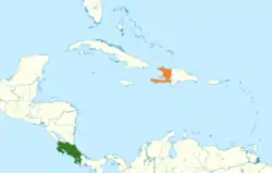 Lage von Costa Rica und Haiti