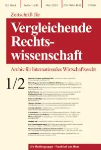 Cover Zeitschrift für Vergleichende Rechtswissenschaft