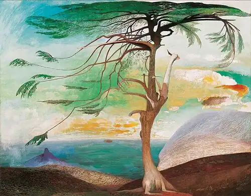 „Die einsame Zeder“ (ungar.: Cskt-maganyos cedrus), Öl auf Leinwand, 1907, Bestand Csontváry Múzeum, Pécs
