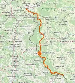 Übersichtsplan über den Verlauf des Radweges 36