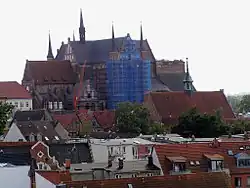 Georgenkirche während des Wiederaufbaus