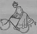 Fahrradfahrerin im Hosenrock, Illustration von 1897