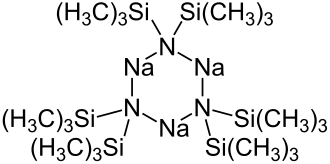 Strukturformel von Natrium-bis(trimethylsilyl)amid Trimer