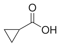 Strukturformel von Cyclopropancarbonsäure