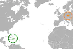 Lage von Haiti und Tschechien