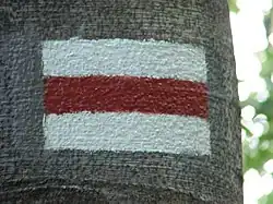 Markierung des Wanderweges