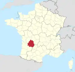 Lage des Departements Dordogne in Frankreich