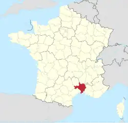 Lage des Departements Gard in Frankreich