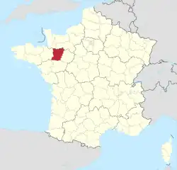 Lage des Departements Mayenne in Frankreich