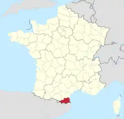 Lage des Departements Pyrénées-Orientales in Frankreich