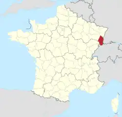 Lage des Departements Haut-Rhin in Frankreich