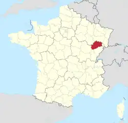 Lage des Departements Haute-Saône in Frankreich