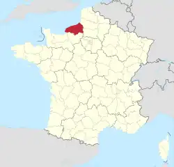 Lage des Departements Seine-Maritime in Frankreich