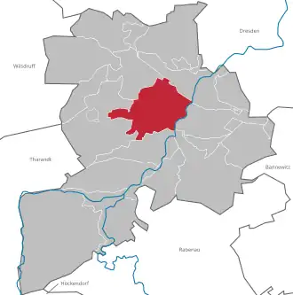 Lage von Döhlen in Freital