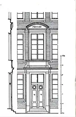 Douvenhaus Ecke Altestadt, Krämerstraße (frühklassizistisch), Detail Portal