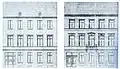 Düsseldorf, Schadowstraße 51, Frühklassizistische Fassade und Vorschlag von Josef Krons zur Fassadenänderung