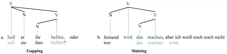 Ellipsen: Gapping und Sluicing