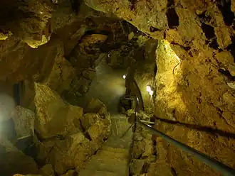 Kleine Halle, tiefster Punkt des Führungsweg in 55 m Tiefe