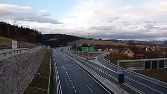 Blick von der D3 Richtung Skalité/Polen