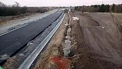 Bauarbeiten an der D 3 bei Hodějovice, Dezember 2022