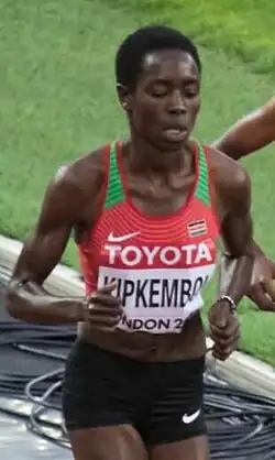 Margaret Kipkemboi, 2019 Vizeweltmeisterin, belegte Rang&nbsp;vier