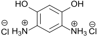 Strukturformel von 4,6-Diaminoresorcin-dihydrochlorid (DAR)