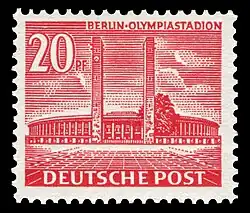 Osteingang des Olympiastadions (Briefmarke von&nbsp;1953)