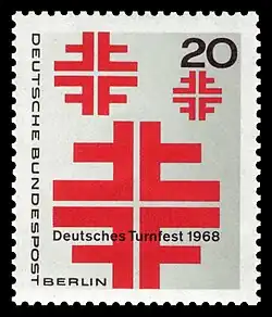 Briefmarke der Deutschen Bundespost Berlin zum Deutschen Turnfest in Berlin, 1968