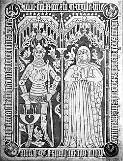 Grabplatte von Mathias von Axekow und seiner Frau Ghese von Bibow im Doberaner Münster[1]