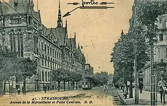 Hauptpostamt Straßburg, um 1920