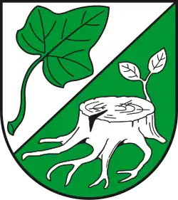 Wappen des Ortsteils Ivenrode, Deutschland (in Silber ein grünes Efeublatt)