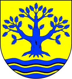 Blauer Eichbaum im Wappen von Nübel, Schleswig-Holstein