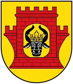 Das Wappen von Plau am See kombiniert städtische Wehrhaftigkeit mit der Zugehörigkeit zur Herrschaft Parchim-Richenberg