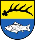 Wappen: li. Rietheim, re. Weilheim vor der Zusammenlegung 1975