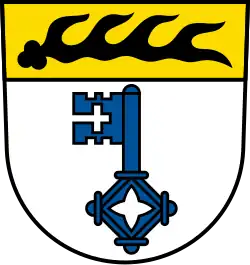 Senkrechtstehender Schlüssel im Wappen von Weilheim an der Teck mit Vierpassreite