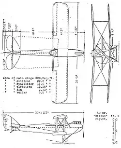 DH.60 Cirrus Moth 3-view NACA Aircraft Circular No.18