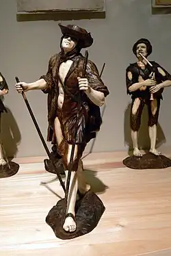 Bettlerfiguren in Elfenbein/Holz von Simon Troger, Deutschland,&nbsp;18.&nbsp;Jh.