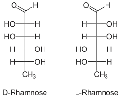 Strukturformel von Rhamnose