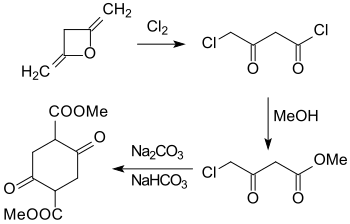 Synthese von Dimethylsuccinylsuccinat aus Diketen