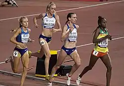 Die Verfolgergruppe (v.&nbsp;r.&nbsp;n.&nbsp;l.): Karissa Schweizer, Eilish McColgan, Laura Weightman, Hawi&nbsp;Feysa
