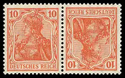 Deutsches Reich: Germania Kehrdruck aus Heftchenblatt 14/15