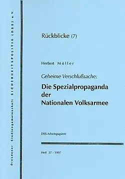 DSS-Arbeitspapiere, Spezialpropaganda, H.&nbsp;38, 1997, Umschlag.