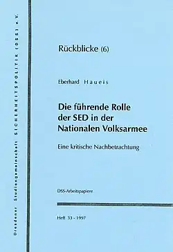 DSS-Arbeitspapiere, SED in der NVA, Heft&nbsp;33,&nbsp;1997,&nbsp;Umschlag.