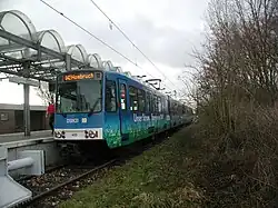 Stadtbahn an der Endstation Grevel
