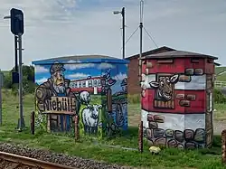 Niebüll-Graffiti am Bahnhof Dagebüll Hafen