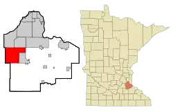Lage von Lakeville im Dakota County und in Minnesota